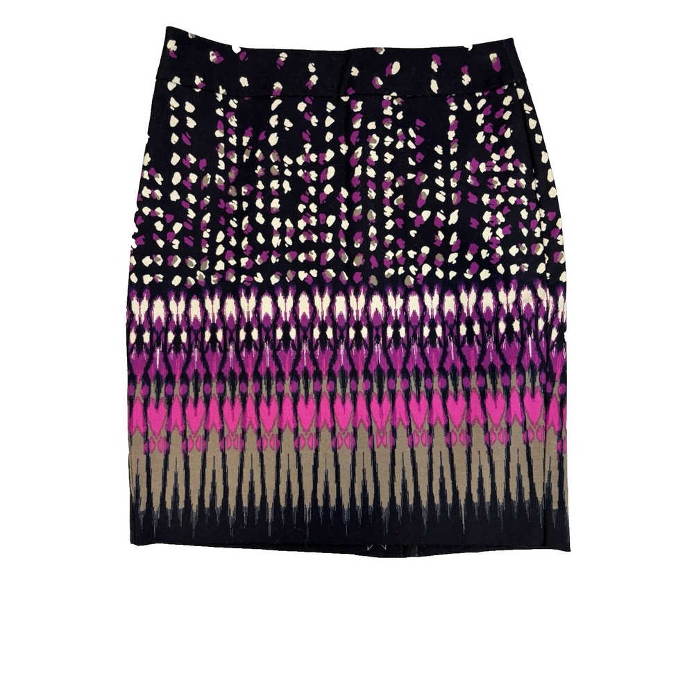 Ann Taylor 00P Abstract Print Sexy Pencil Skirt Colorful Business Career Office
